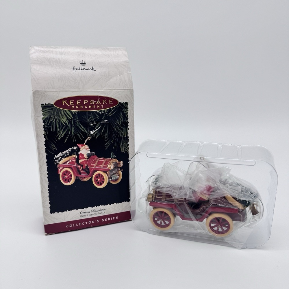 Hallmark‎ 1995 Santa's Roadster Here Comes Santa Car Christmas Ornament